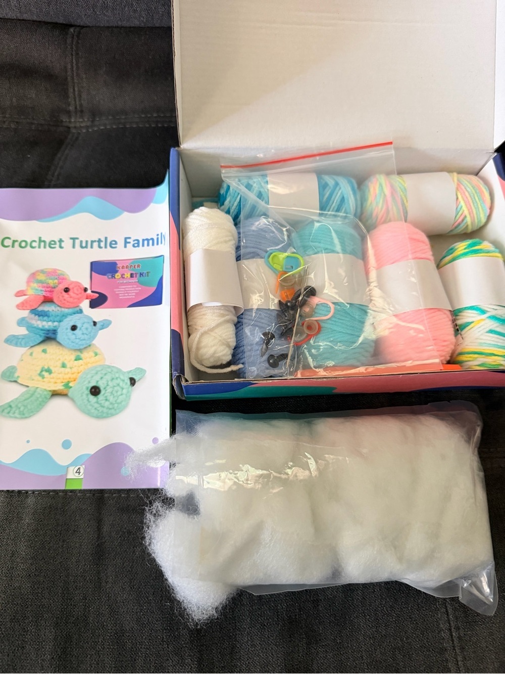 Crochet Turtle Family Kit – Pastel Multicolor